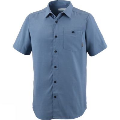 Camisa Columbia Mossy Trail Manga Corta Hombre - Azules - Chile SQW129785